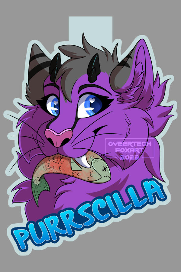 Badge for Purrscilla. This was a redraw from an old piece of mine from the old DeviantArt days.