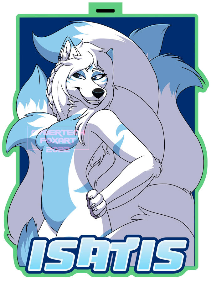 Half body badge for Isatis. Look at all those tails!
